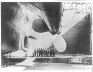 Titanic rudder and propellers