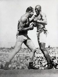 Johnson's fight against Jeffries, 1910.